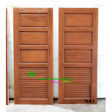 ประตูห้องน้ำไม้สัก รหัส N43